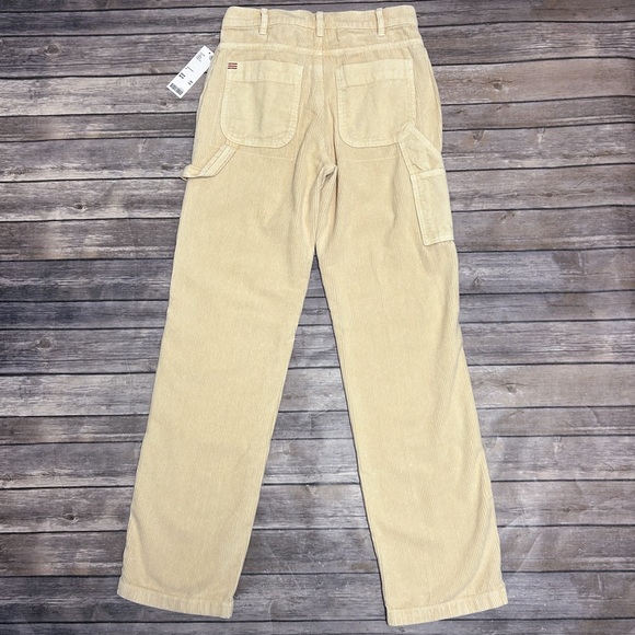 BDG Mango Pale Yellow Corduroy Carpenter Straight Leg Double Knee Panel Pant New - Picture 5 of 12